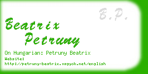 beatrix petruny business card